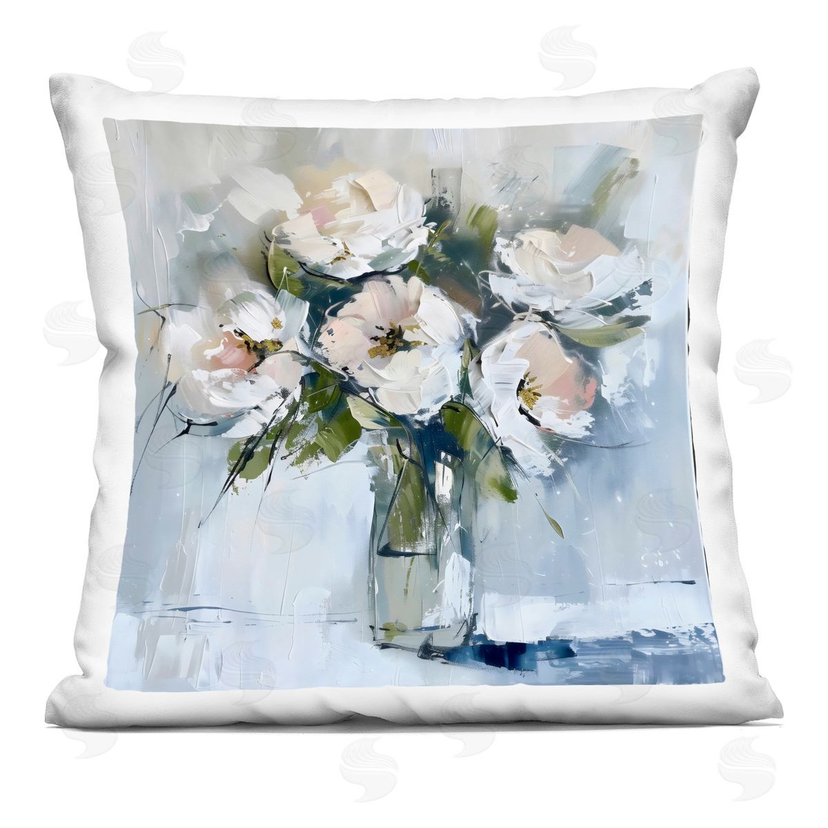 LSR Creative Studio Cottage Chic Modern Bouquet Plush Polyester Art Print Pillow
