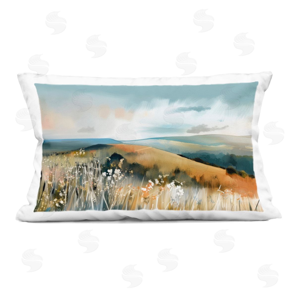 Elara Yasna Coastal Expressions Landscape Plush Polyester Art Print Pillow