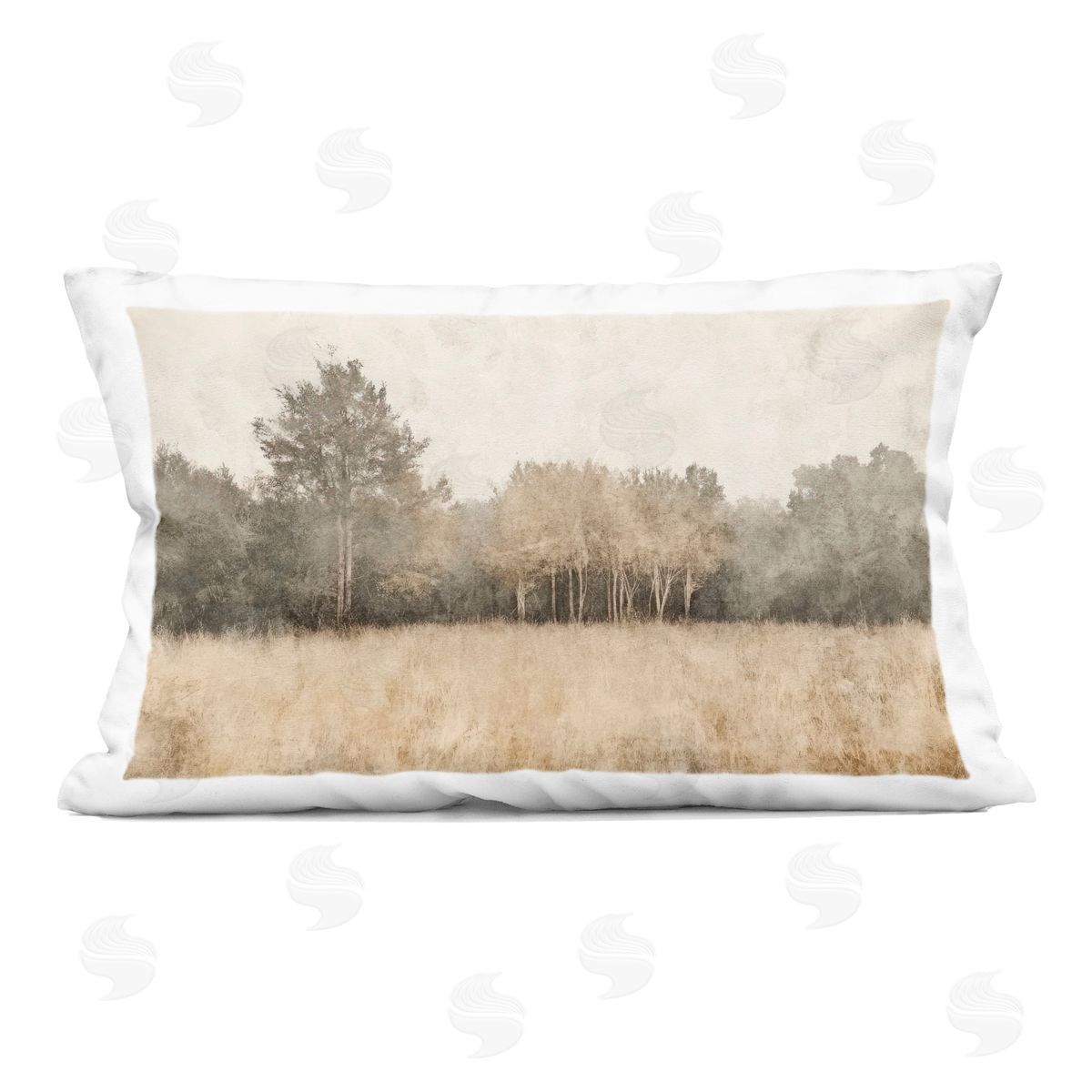 Mona Grace Woodland Watercolors in Neutrals Plush Polyester Art Print Pillow