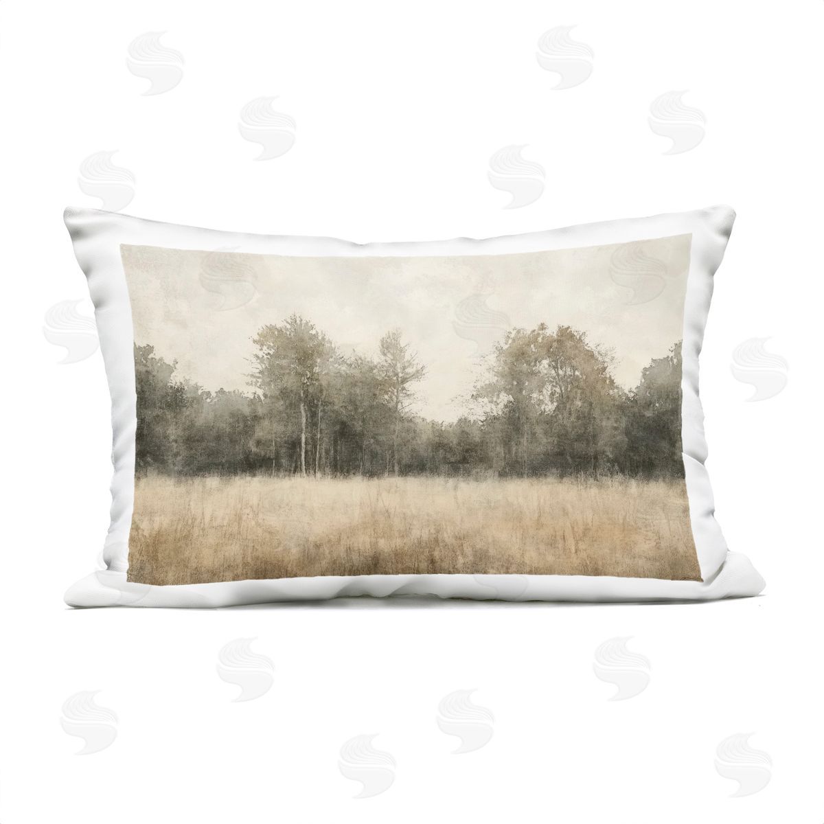 Mona Grace Neutral Watercolor Woodland Plush Polyester Art Print Pillow
