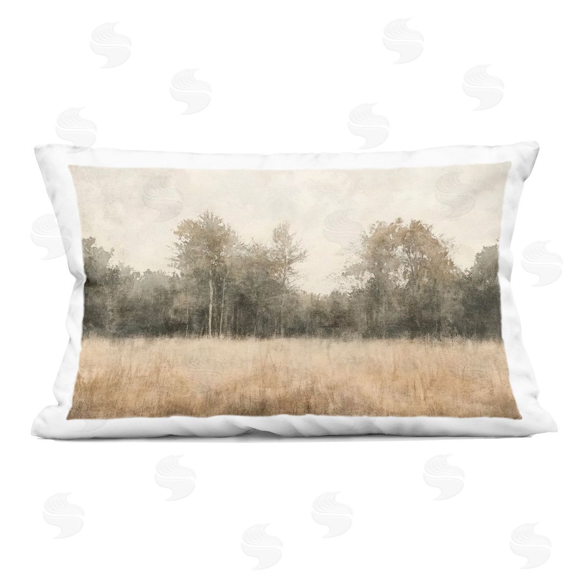 Mona Grace Neutral Watercolor Woodland Plush Polyester Art Print Pillow