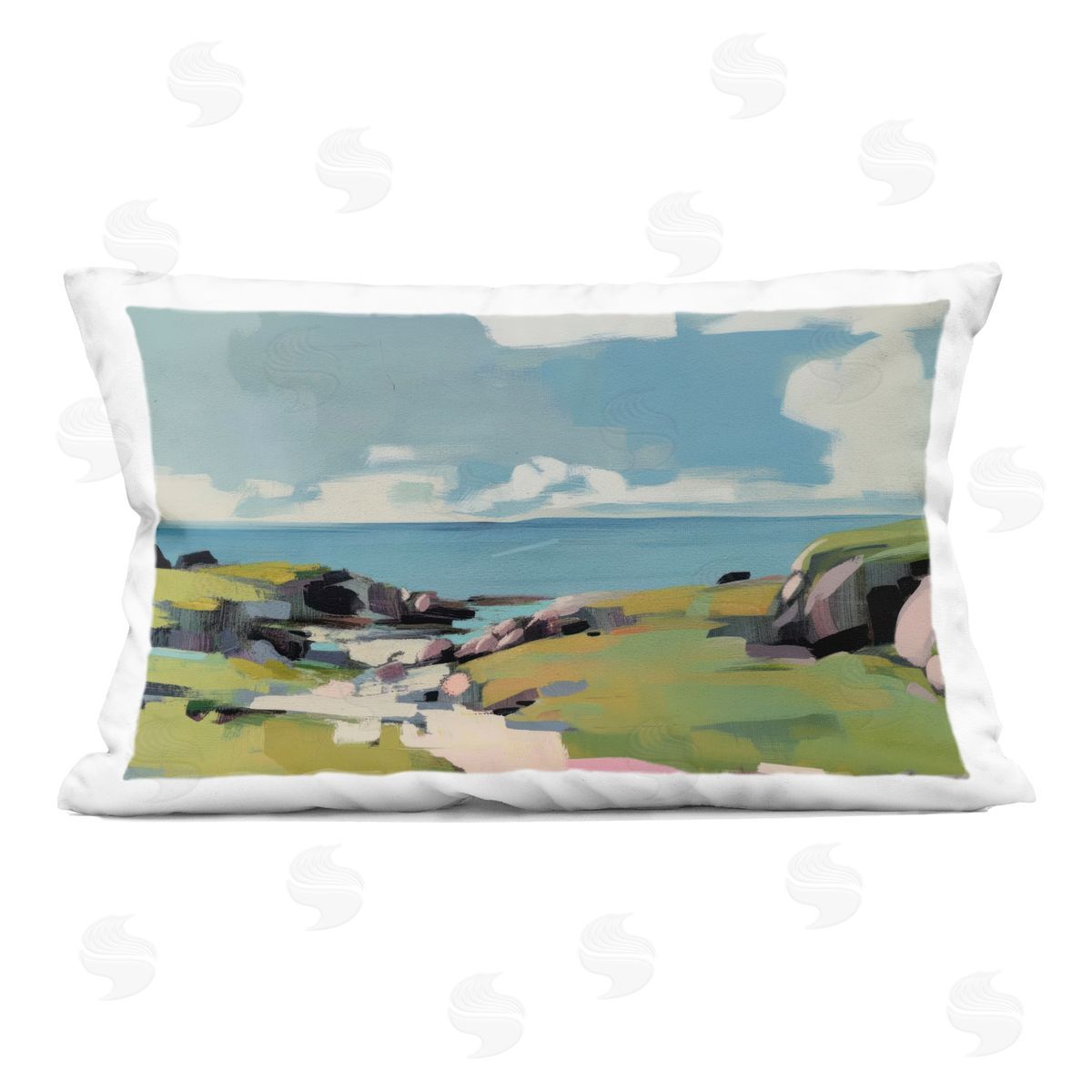 Elara Yasna Green Bay Breeze Plush Polyester Art Print Pillow