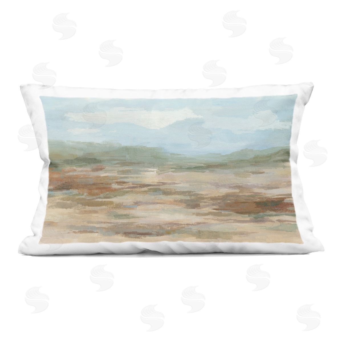 Hannah Dawson Desert Calm Abstract View Plush Polyester Art Print Pillow
