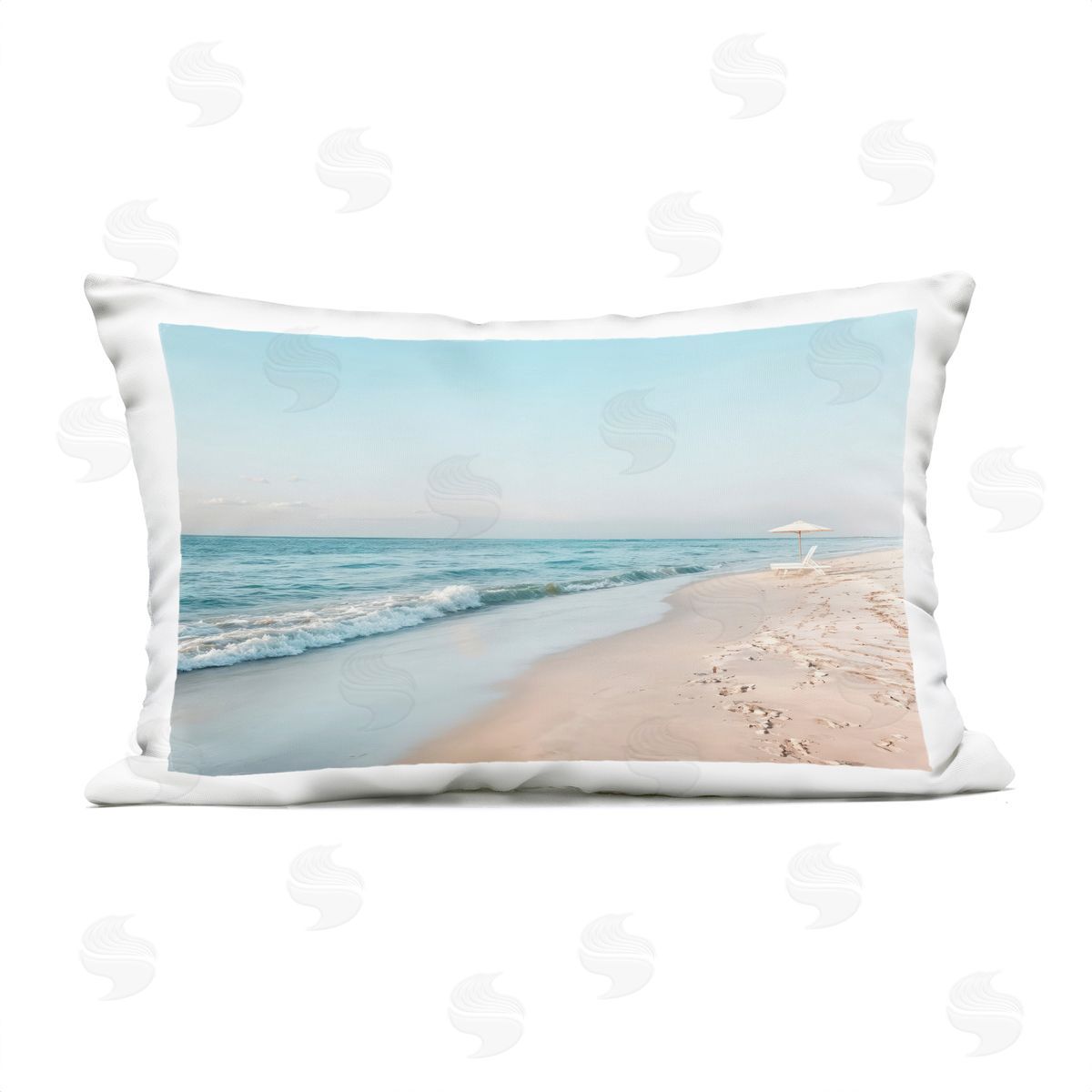 Lazar Studio Summer Sunlit Shoreline Plush Polyester Art Print Pillow