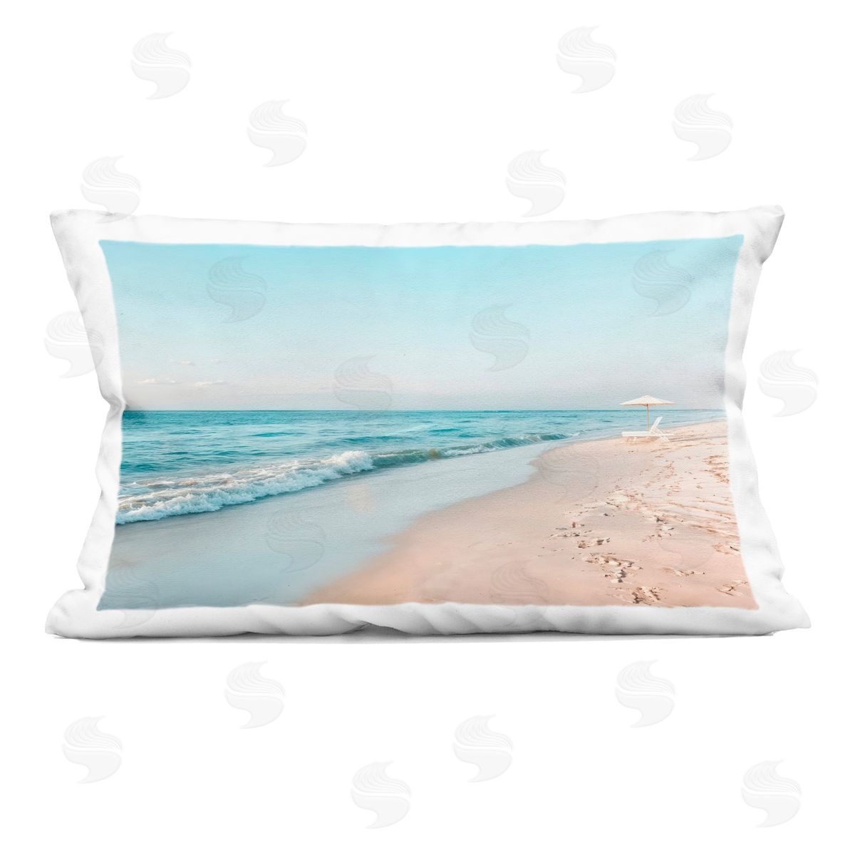 Lazar Studio Summer Sunlit Shoreline Plush Polyester Art Print Pillow