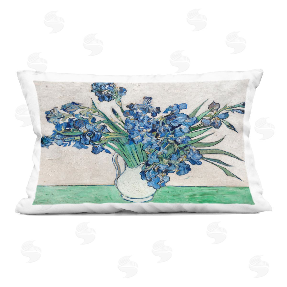 1x Expressionist Iris Vase Plush Polyester Art Print Pillow