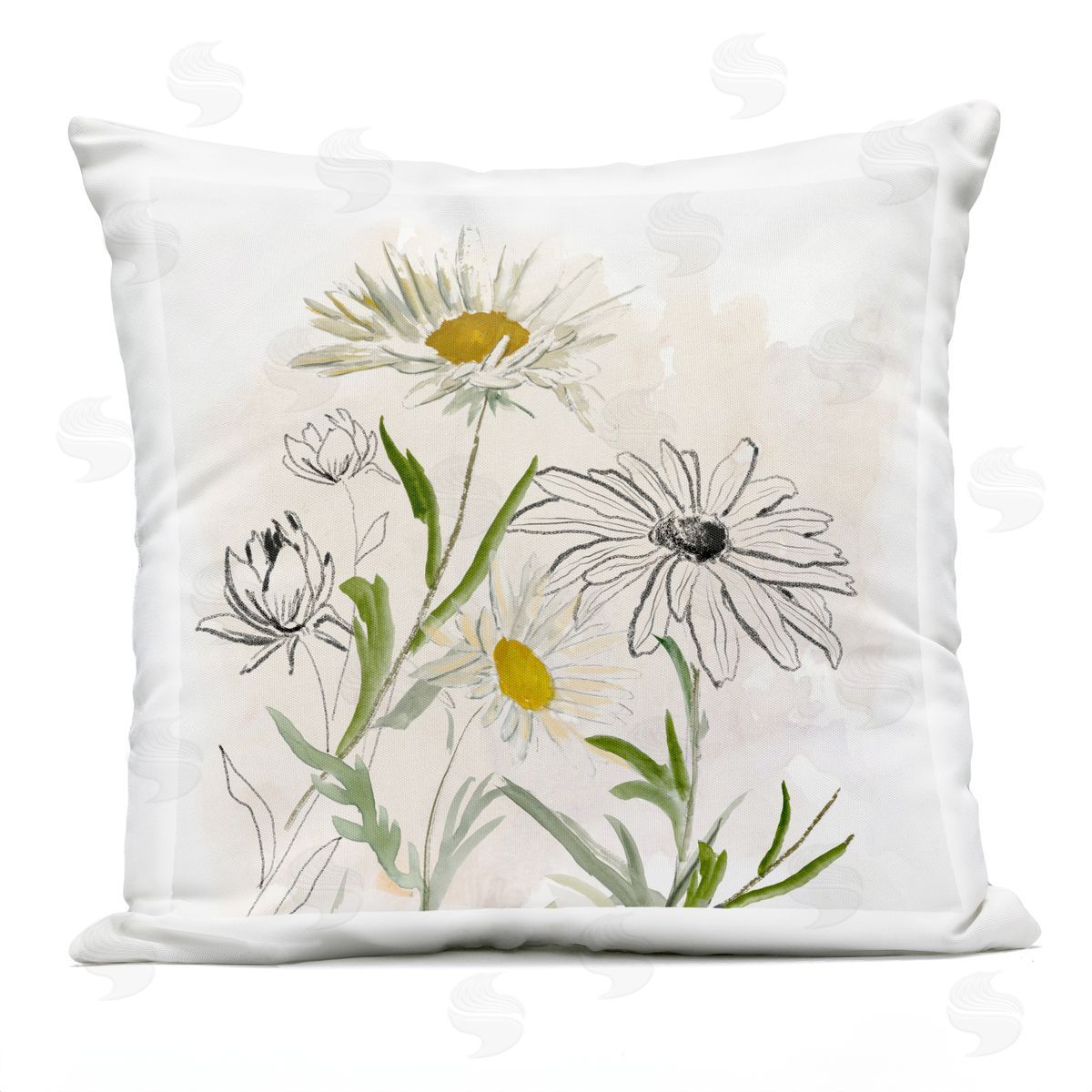 Jacob Q Pure Simplicity Flowers Plush Polyester Art Print Pillow