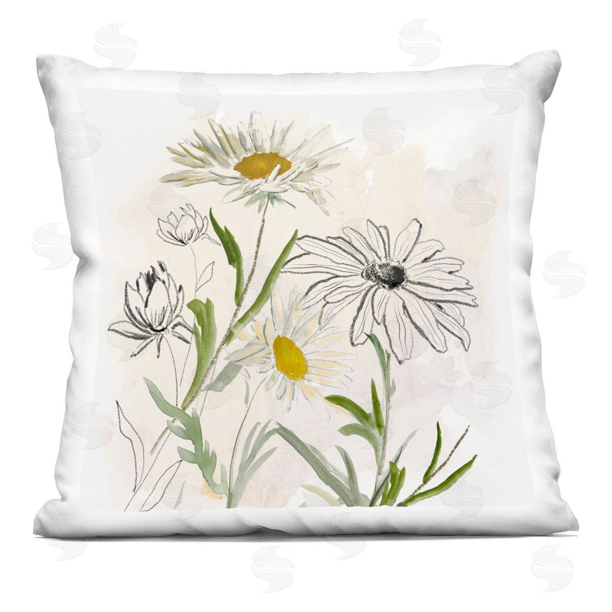 Jacob Q Pure Simplicity Flowers Plush Polyester Art Print Pillow