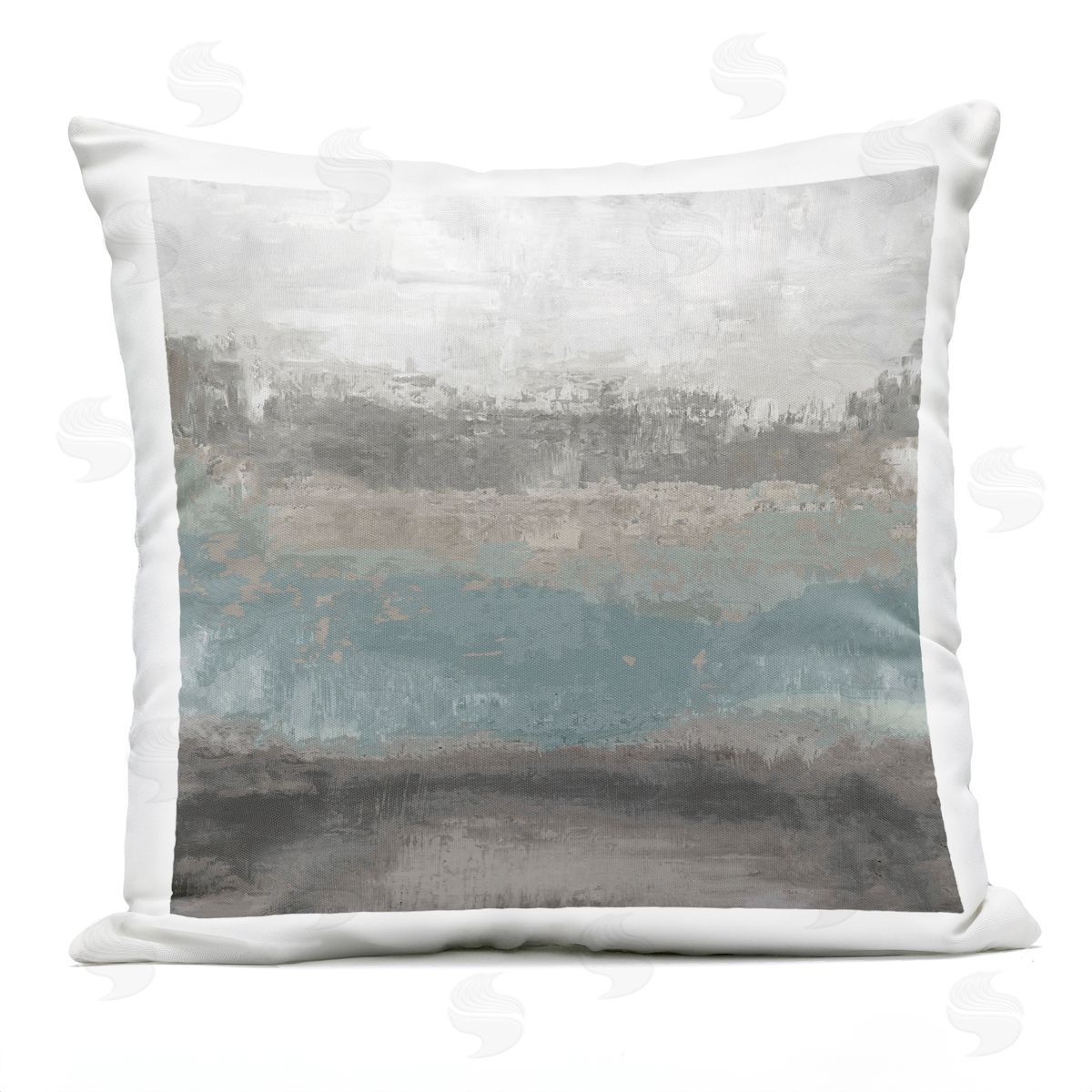 Hannah Dawson Earth And Sea Gradient Plush Polyester Art Print Pillow