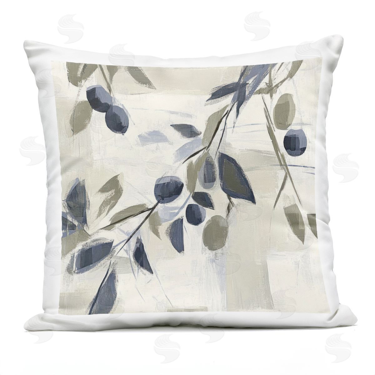 Mona Grace Soft Mediterranean Greenery Plush Polyester Art Print Pillow