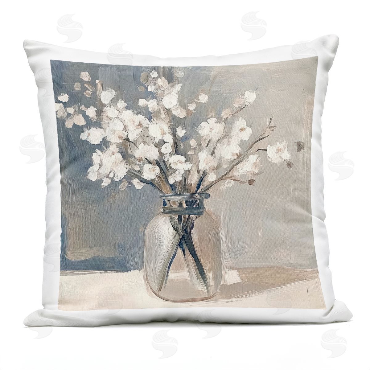 Mona Grace Petals In Glass Vase Plush Polyester Art Print Pillow