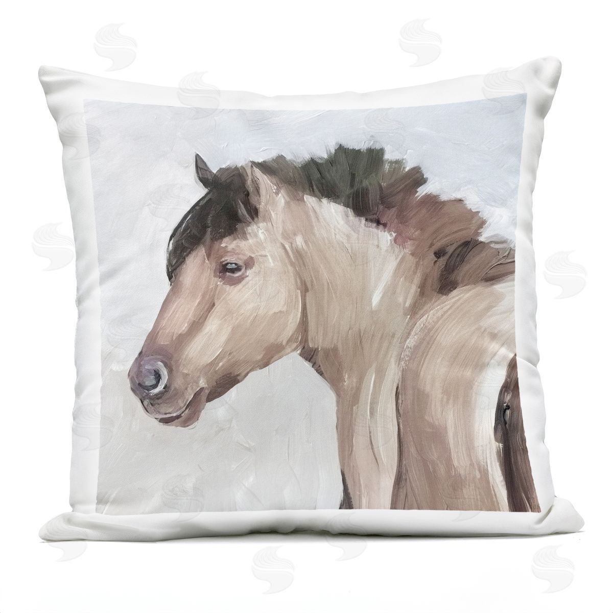Errico & Slyp Dry Creek Horse Portrait Plush Polyester Art Print Pillow