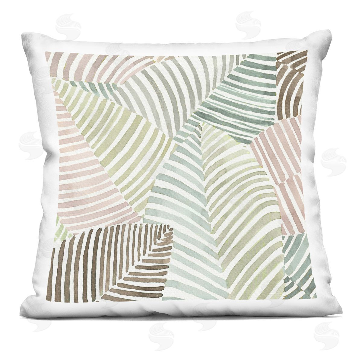 Errico & Slyp Striped Foliage Illusion Plush Polyester Art Print Pillow