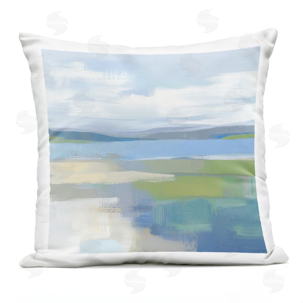 Mona Grace Quiet Cove Seascape Plush Polyester Art Print Pillow