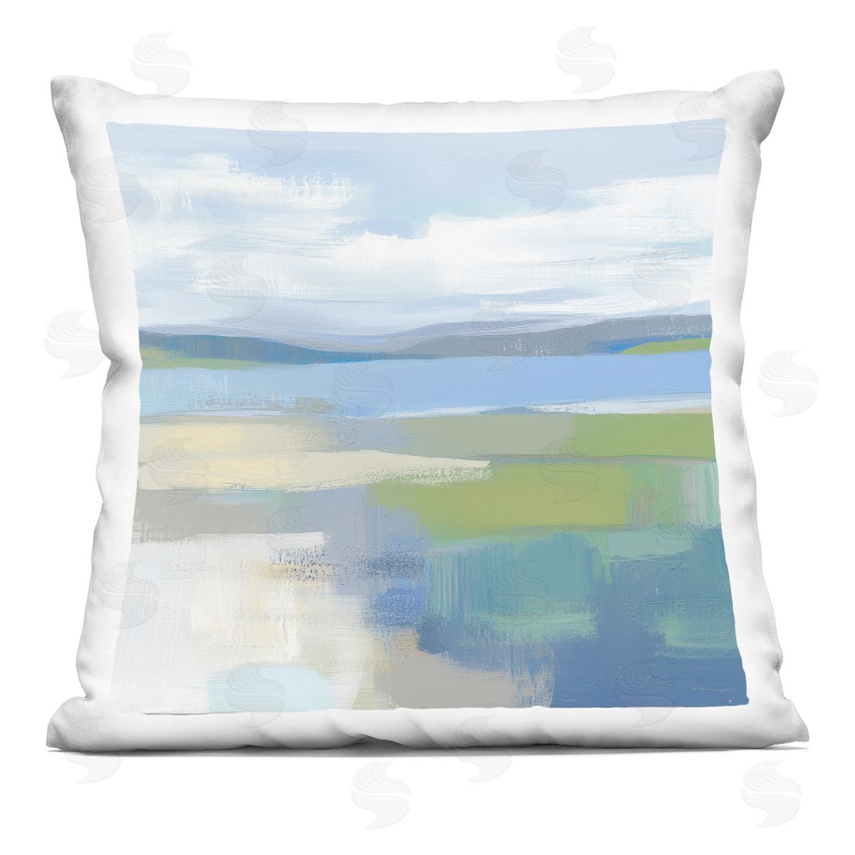 Mona Grace Quiet Cove Seascape Plush Polyester Art Print Pillow