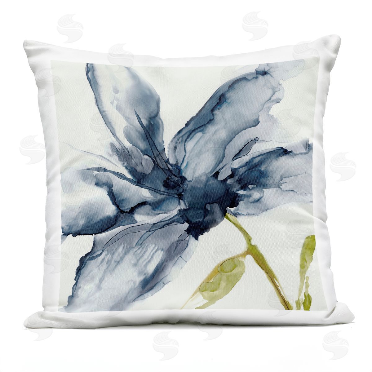 Jacob Q Petals Of Sky Flower Plush Polyester Art Print Pillow