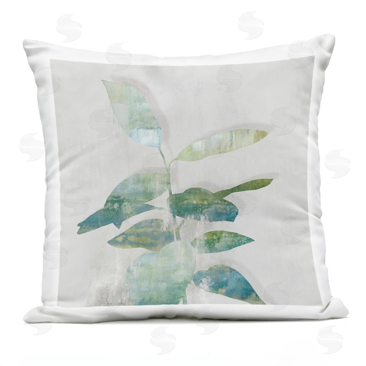 Alex Black Minimal Bloom Leaves Plush Polyester Art Print Pillow
