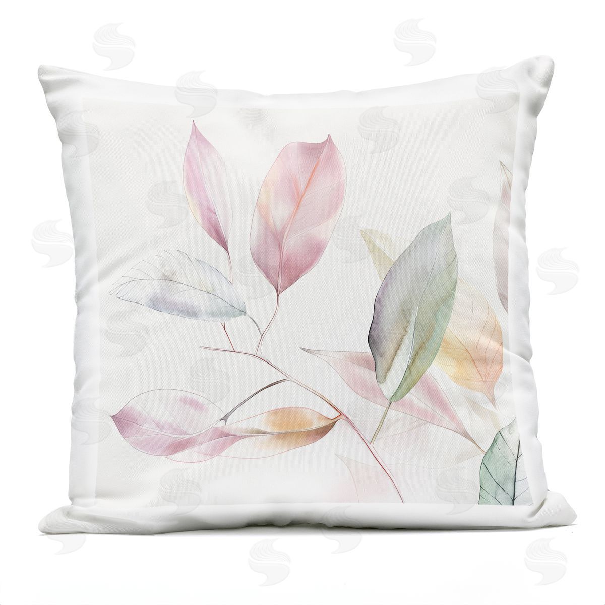 Raymond Powers Pastel Light Leaves Plush Polyester Art Print Pillow