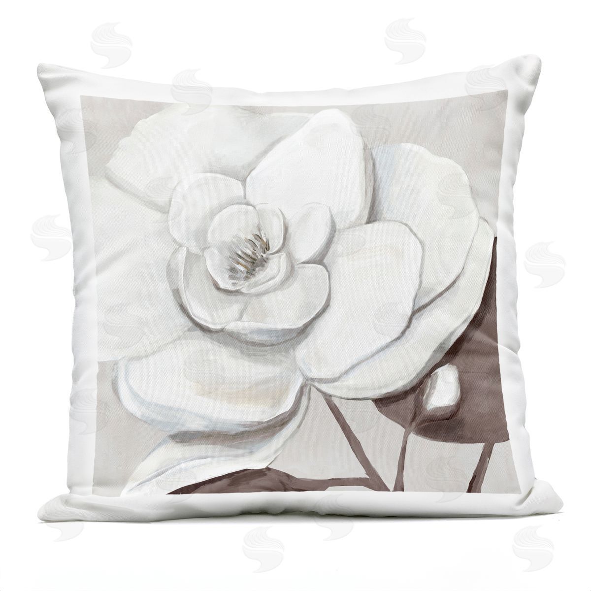 Hannah Dawson Elegant White Blooms Plush Polyester Art Print Pillow