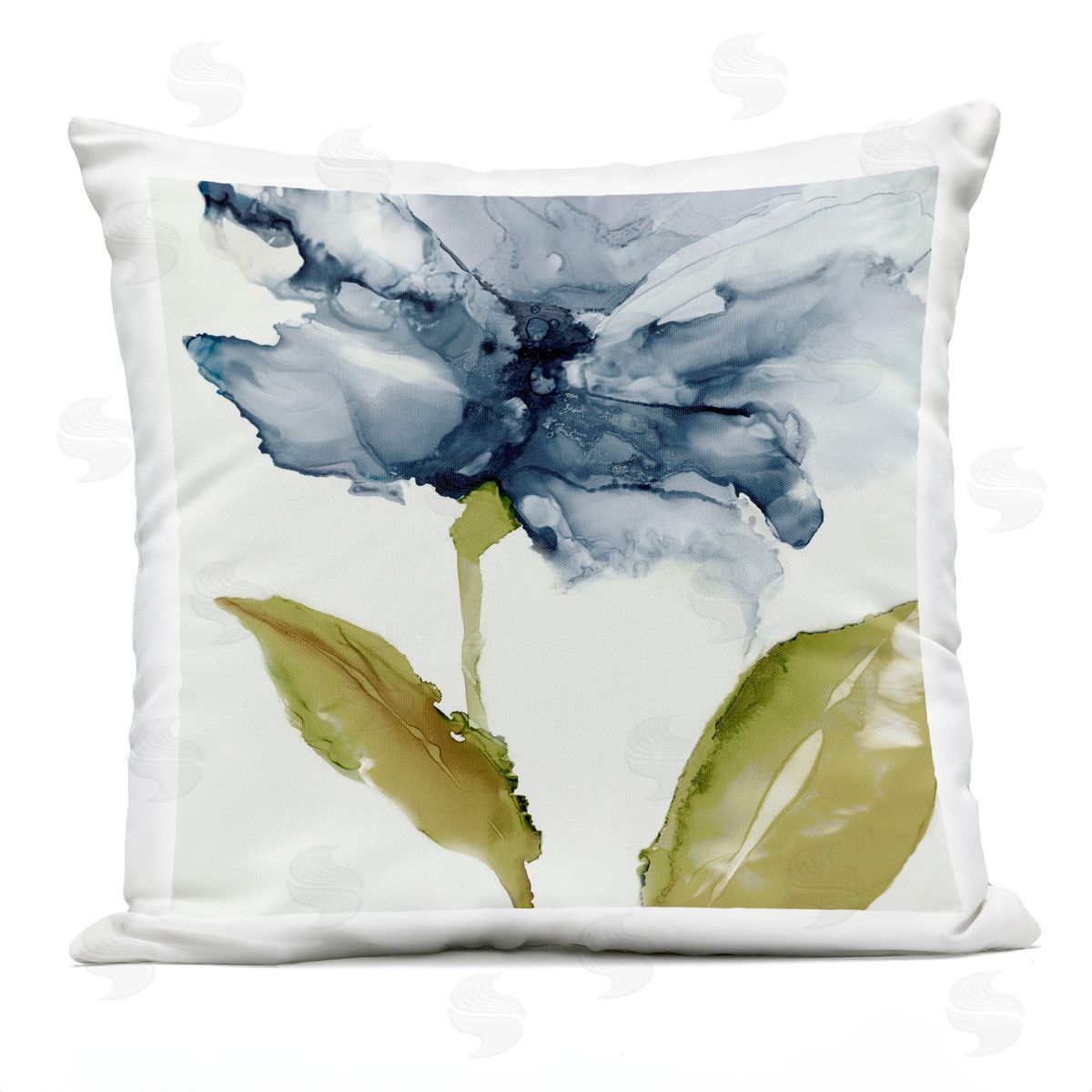 Jacob Q Fluid Flower Abstraction Plush Polyester Art Print Pillow