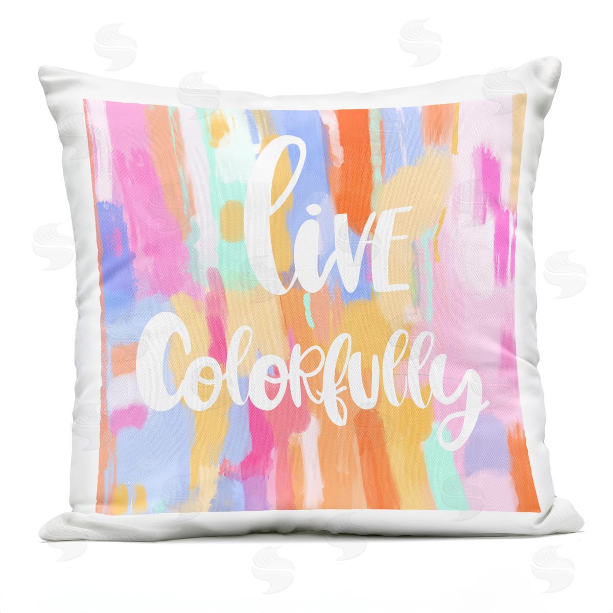 Ashley Singleton Live Colorfully Phrase Plush Polyester Art Print Pillow