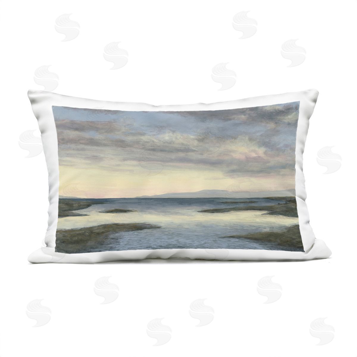 Michael Willett Sea Expanse at Sunrise Plush Polyester Art Print Pillow