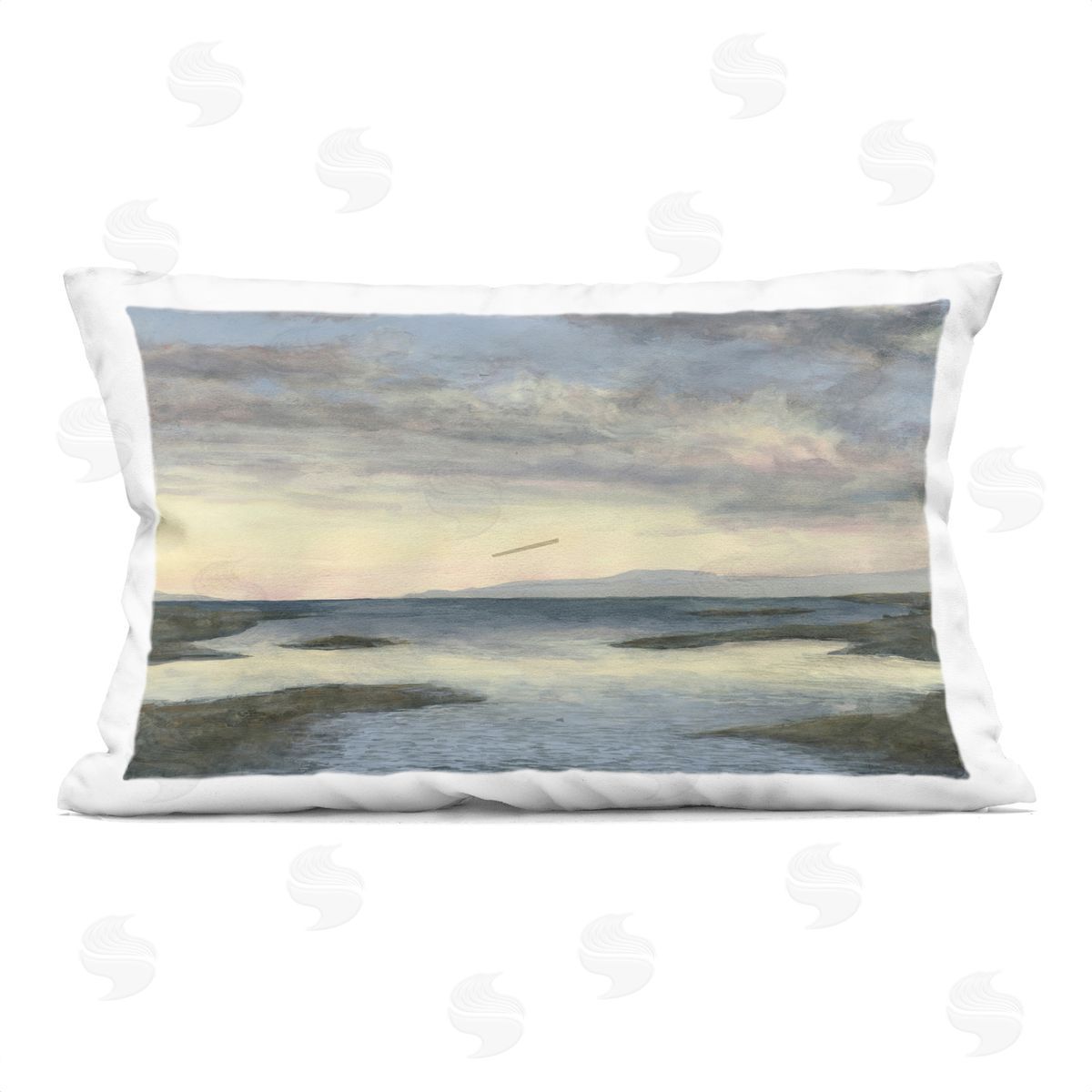 Michael Willett Sea Expanse at Sunrise Plush Polyester Art Print Pillow