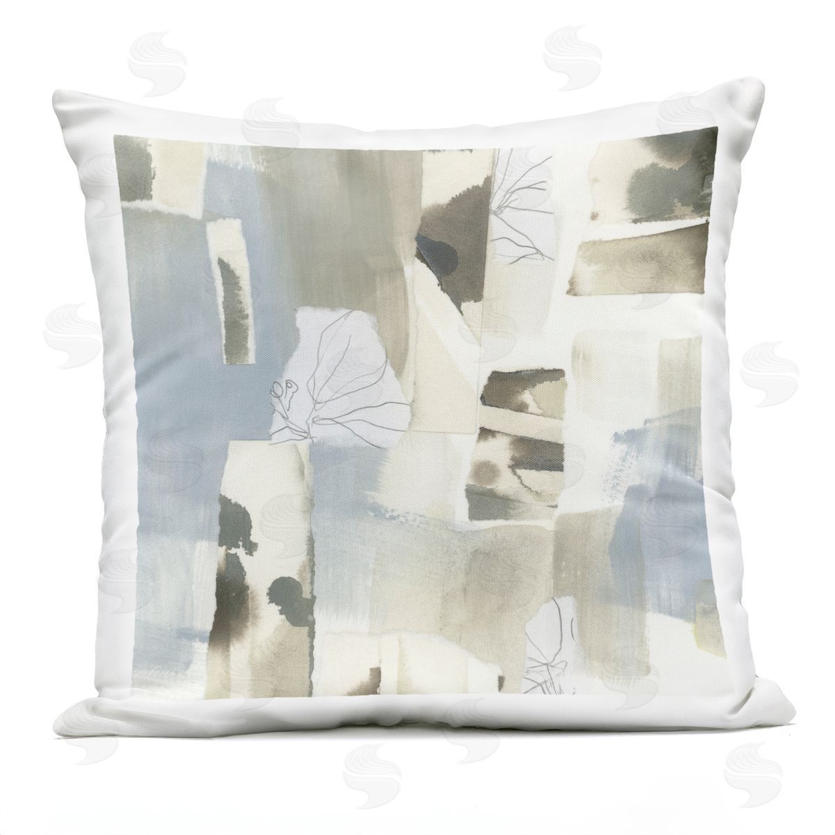 June Erica Vess Subtle Paper Waterfall Plush Polyester Art Print Pillow