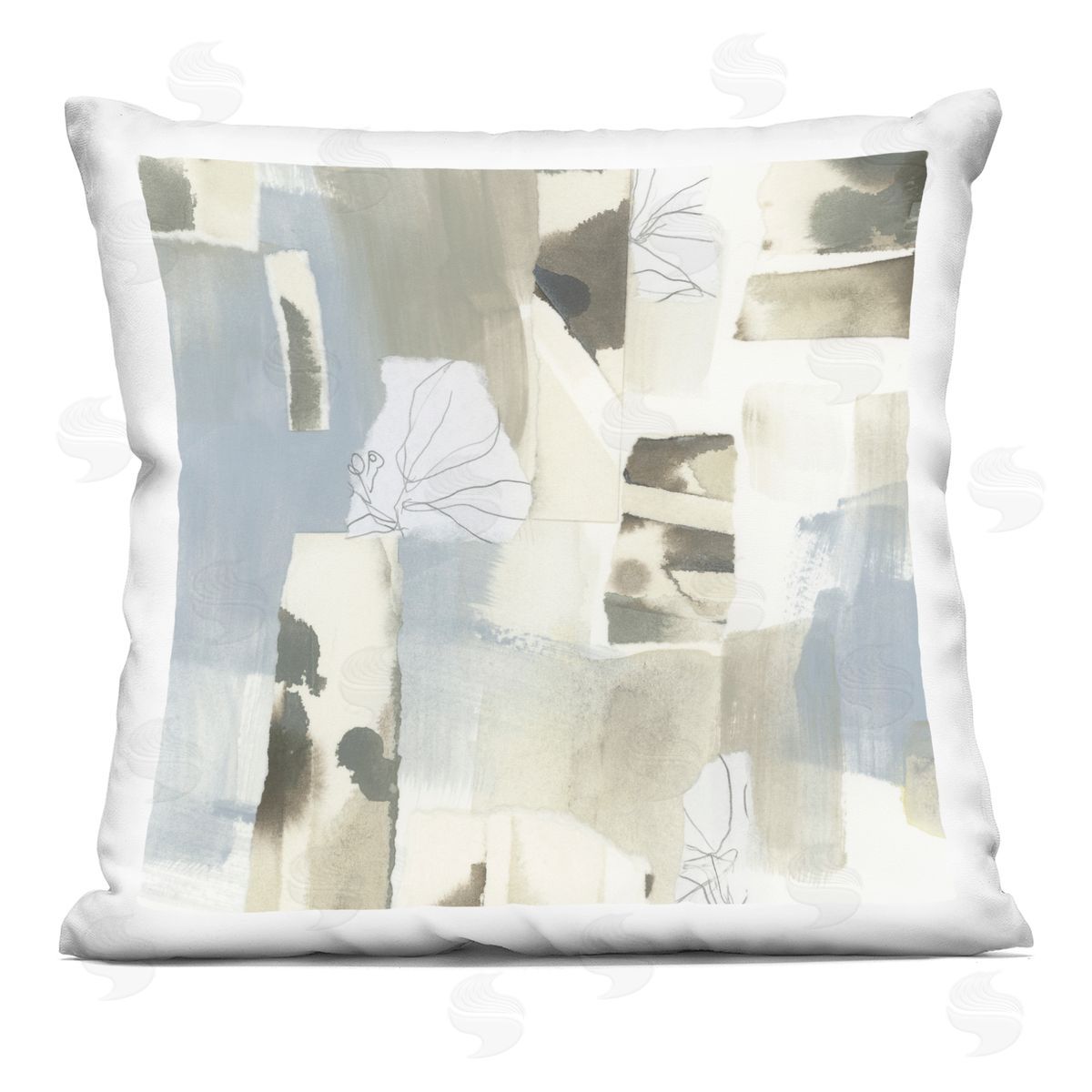 June Erica Vess Subtle Paper Waterfall Plush Polyester Art Print Pillow
