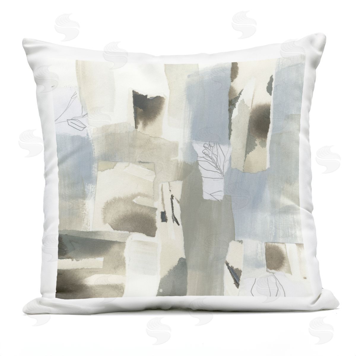 June Erica Vess Paper Waterfall Abstract Plush Polyester Art Print Pillow
