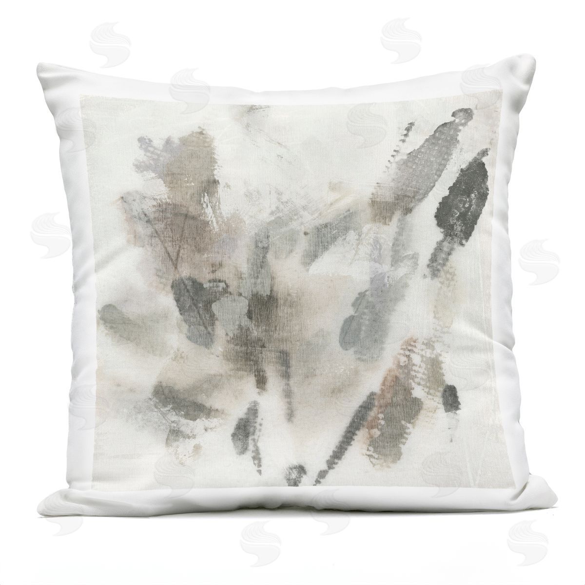 June Erica Vess Soft Embers on Beige Plush Polyester Art Print Pillow