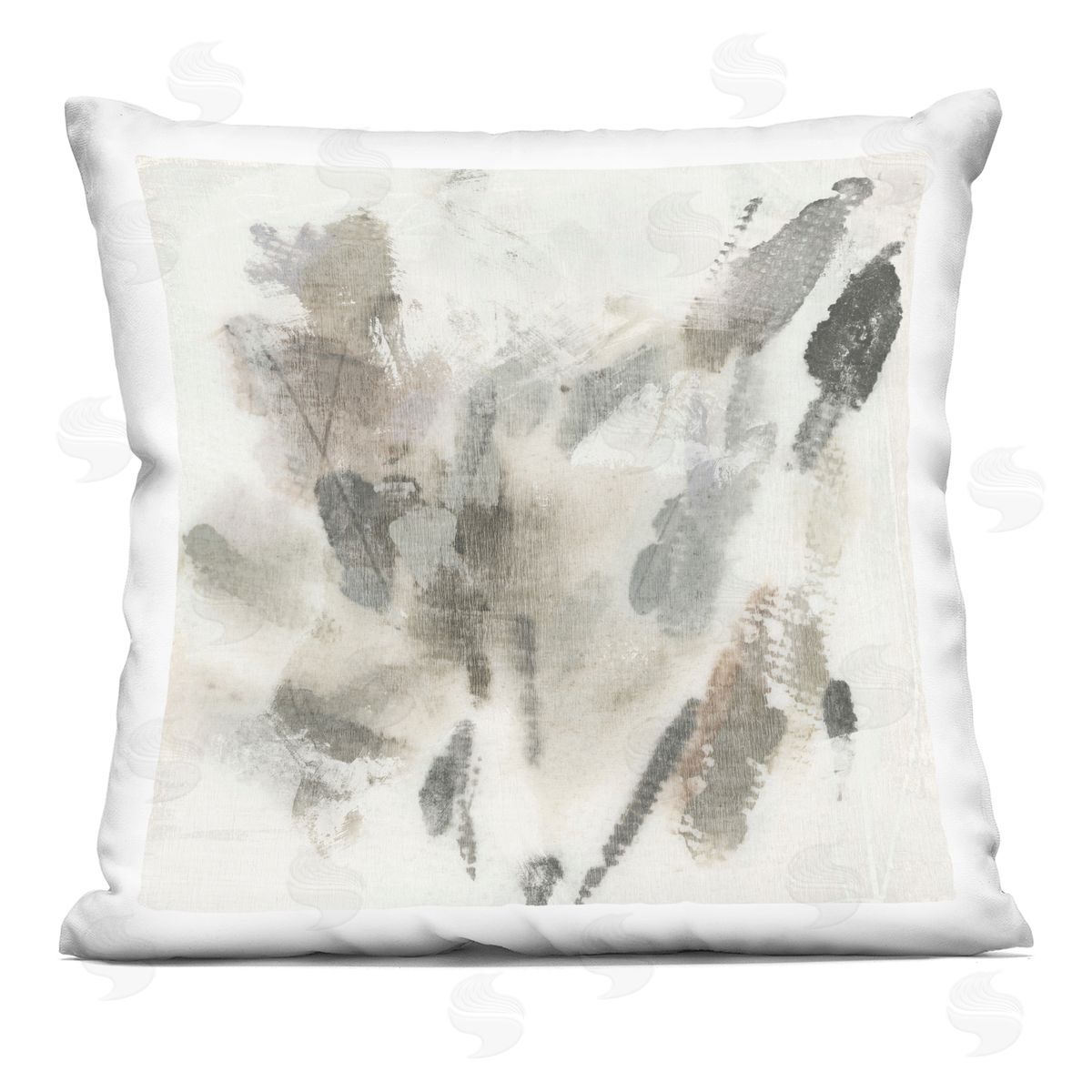 June Erica Vess Soft Embers on Beige Plush Polyester Art Print Pillow