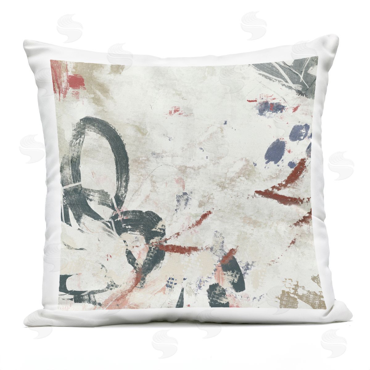 June Erica Vess Neutral Washi Abstract Plush Polyester Art Print Pillow