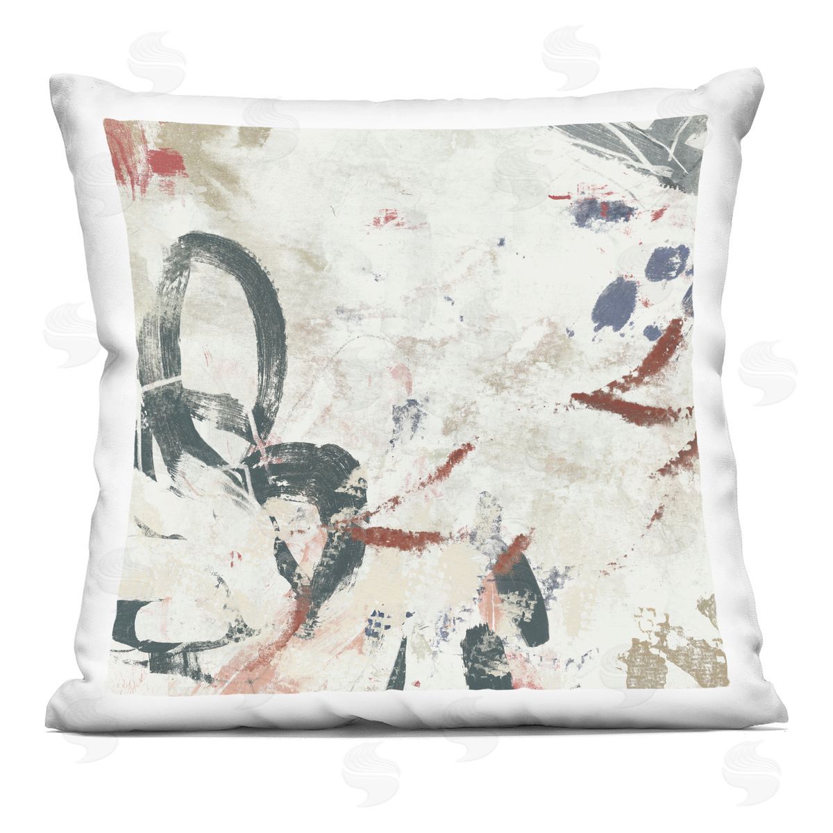 June Erica Vess Neutral Washi Abstract Plush Polyester Art Print Pillow