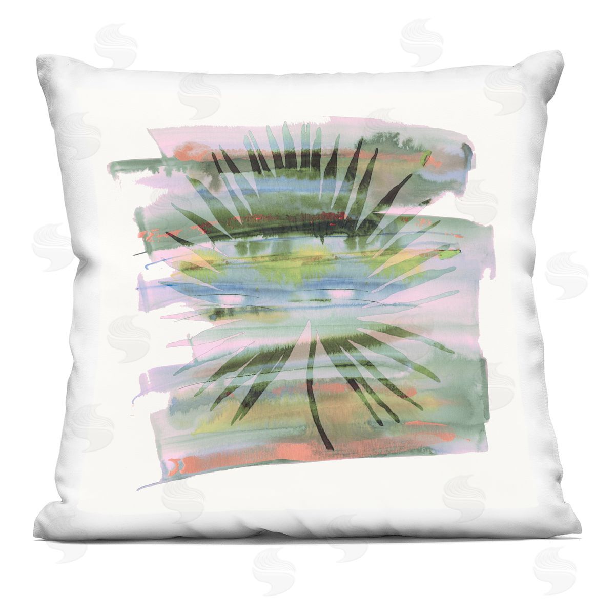 Susan Jill Tropical Dream Pastel Palm Plush Polyester Art Print Pillow