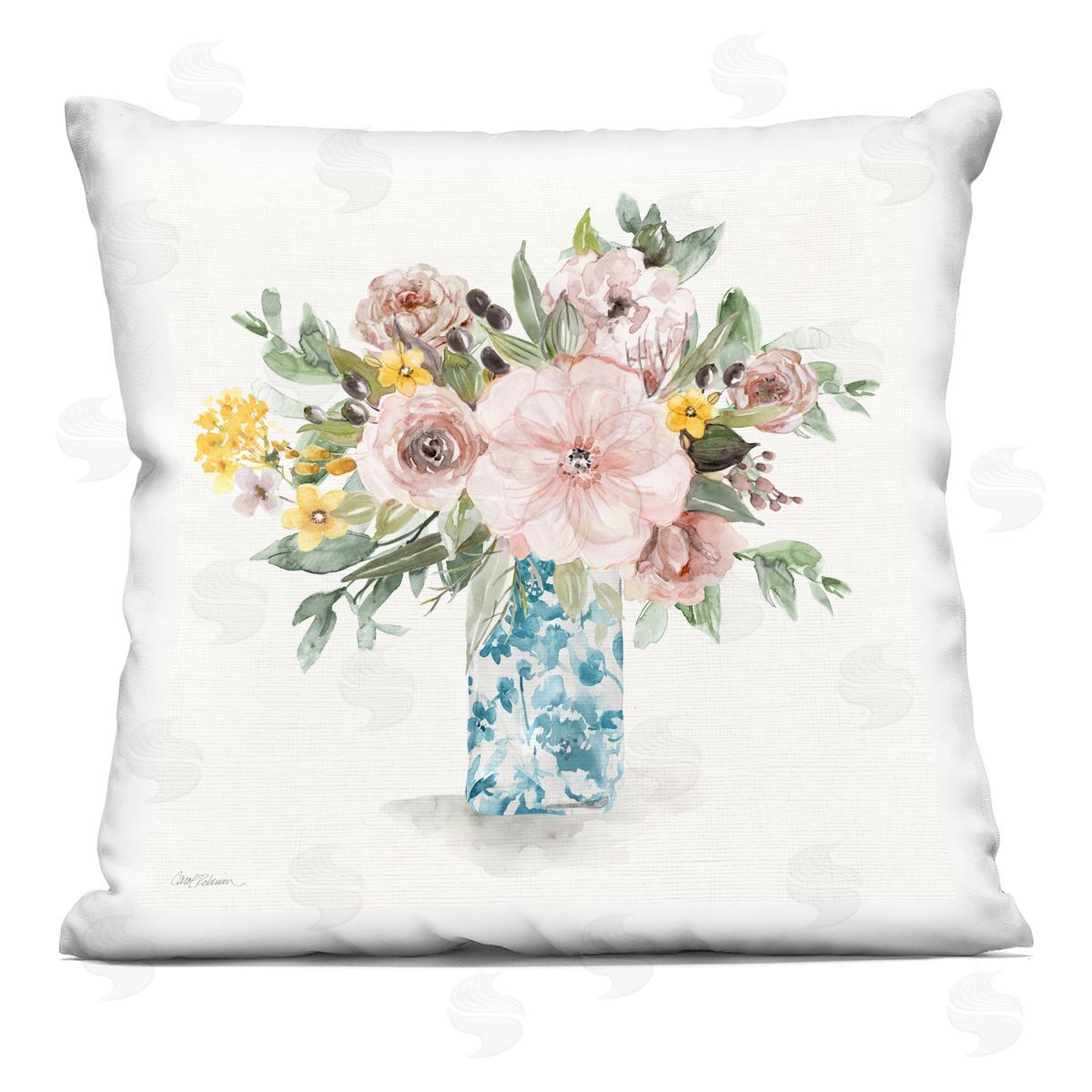 Carol Robinson Summer Chinoiserie Bouquet Plush Polyester Art Print Pillow