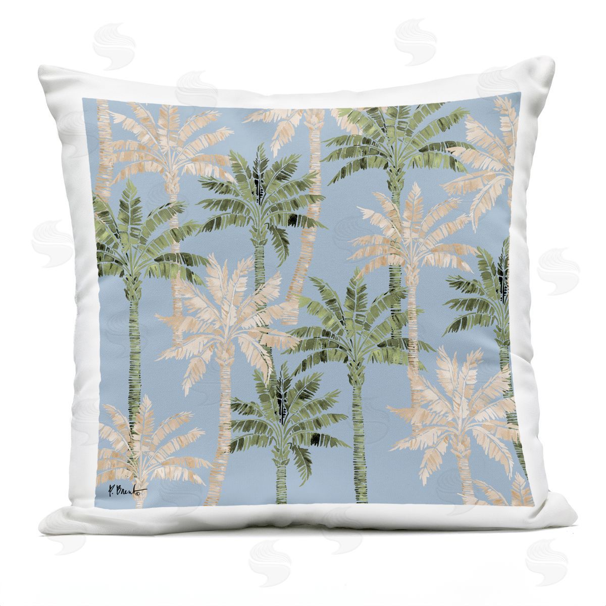 Paul Brent Hollywood Palms Toss Plush Polyester Art Print Pillow