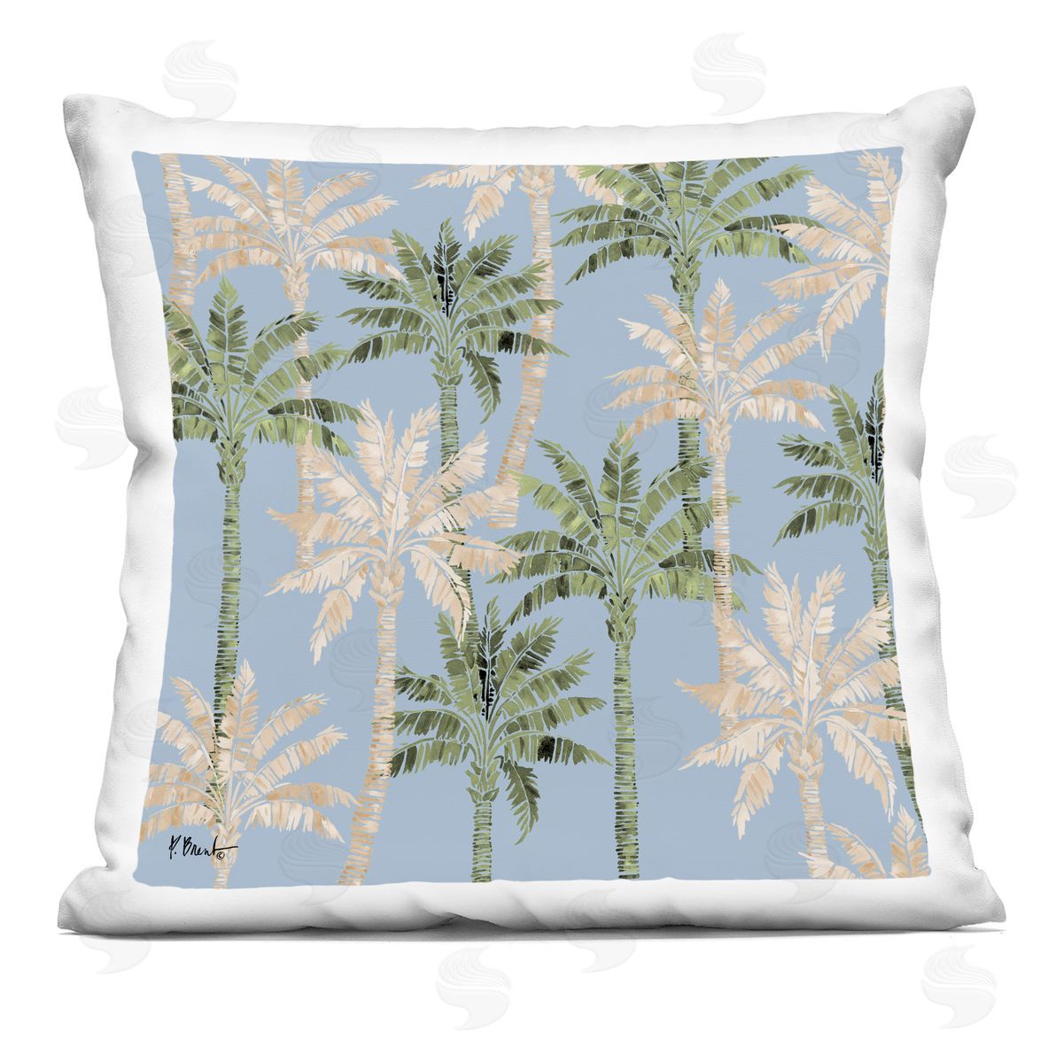 Paul Brent Hollywood Palms Toss Plush Polyester Art Print Pillow