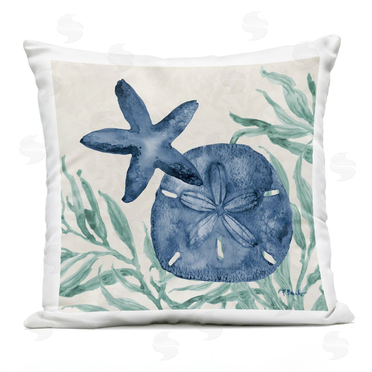 Paul Brent Tampico Starfish & Sand Dollar Plush Polyester Art Print Pillow