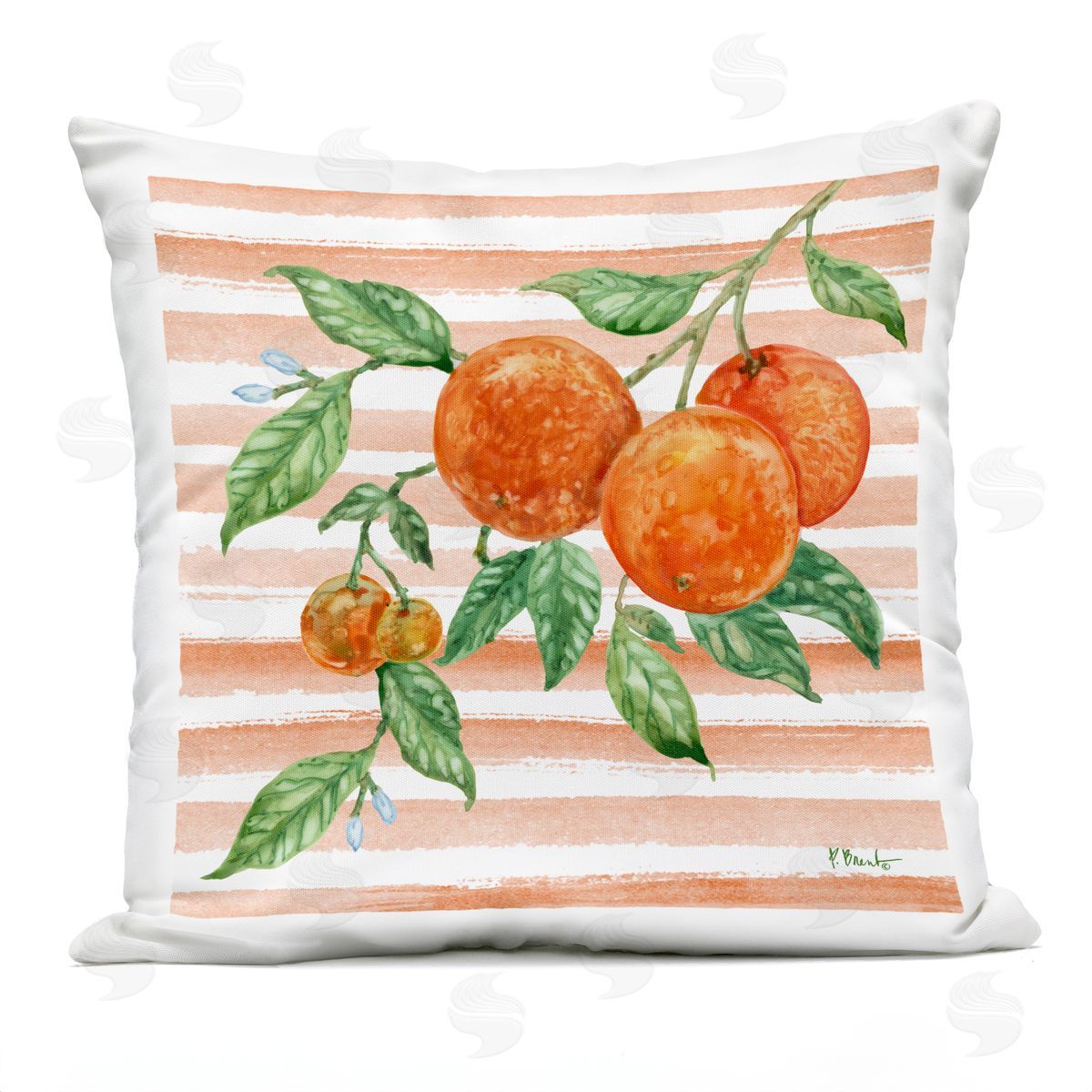 Paul Brent Bright Juicy Orange Vine Plush Polyester Art Print Pillow