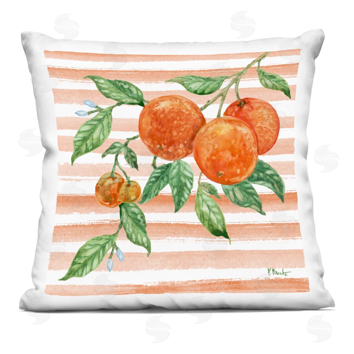 Paul Brent Bright Juicy Orange Vine Plush Polyester Art Print Pillow