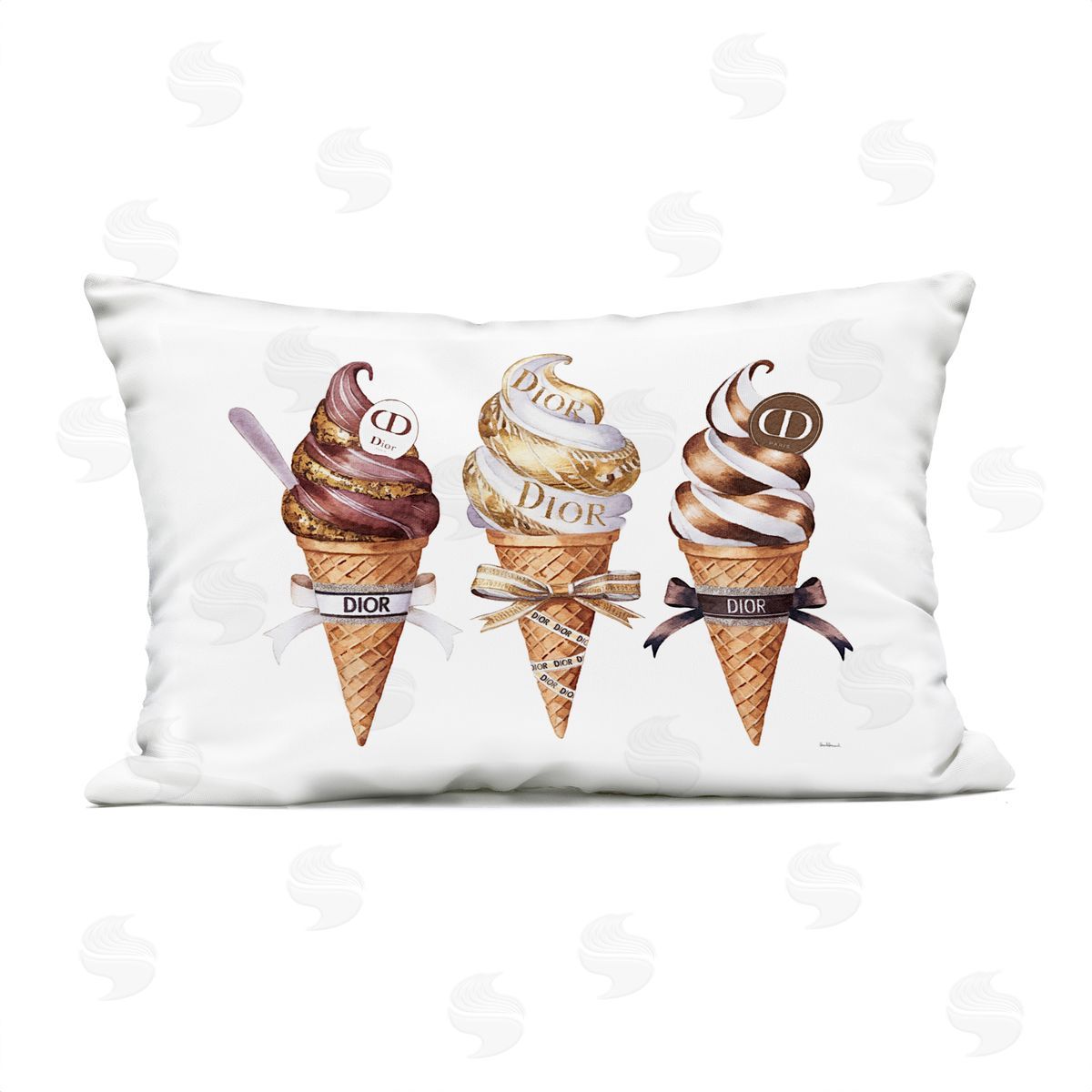 Amanda Greenwood Sweet Glam Ice Cream Plush Polyester Art Print Pillow