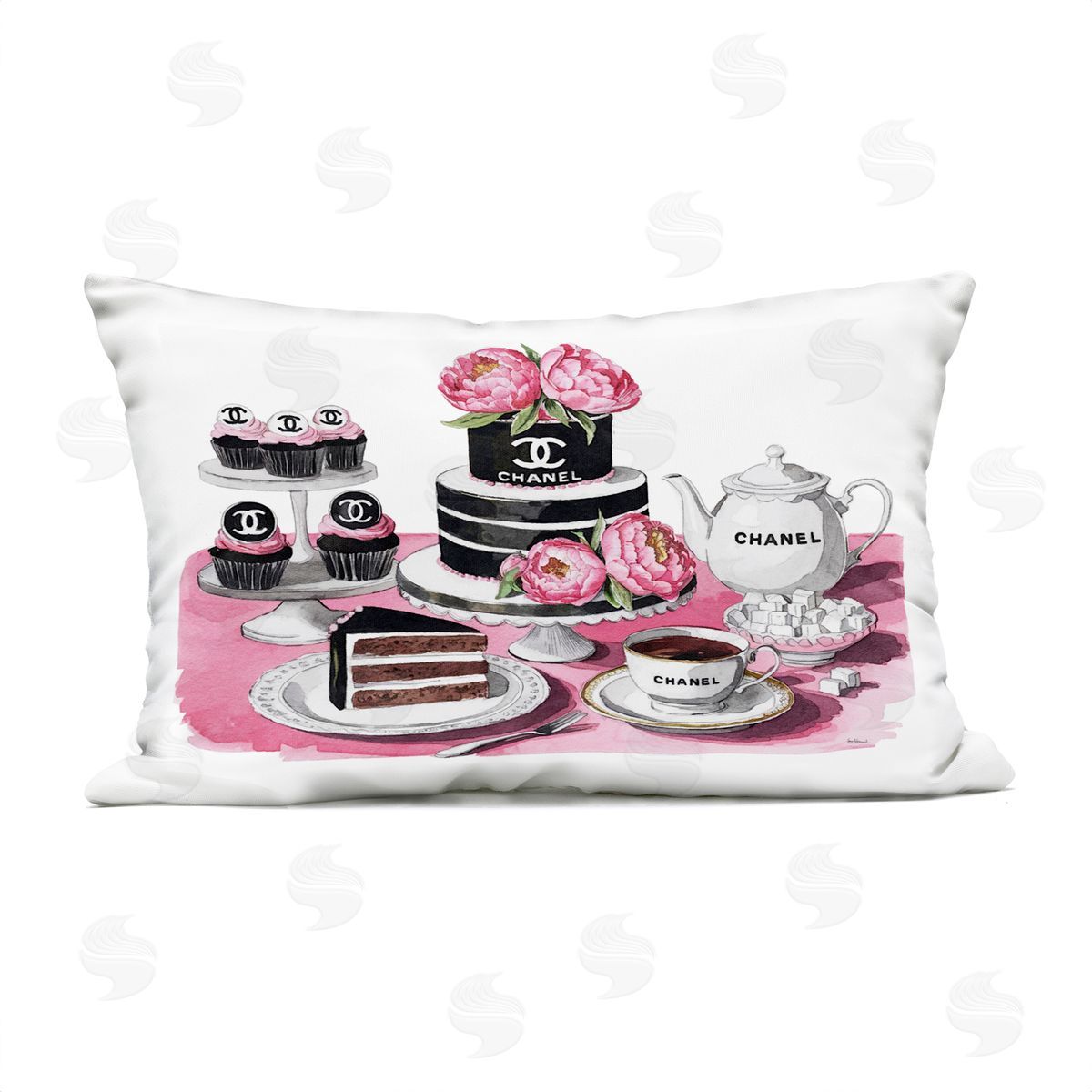 Amanda Greenwood Feminine Chic Dessert Spread Plush Polyester Art Print Pillow
