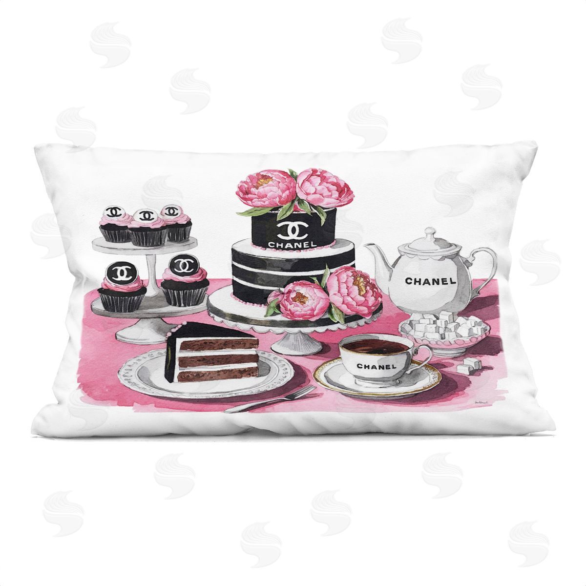 Amanda Greenwood Feminine Chic Dessert Spread Plush Polyester Art Print Pillow