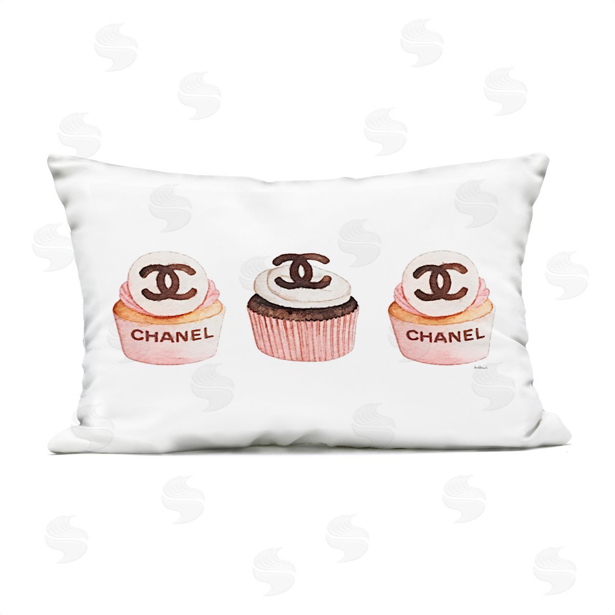 Amanda Greenwood Luxury Fashion Cupcake Trio Plush Polyester Art Print Pillow