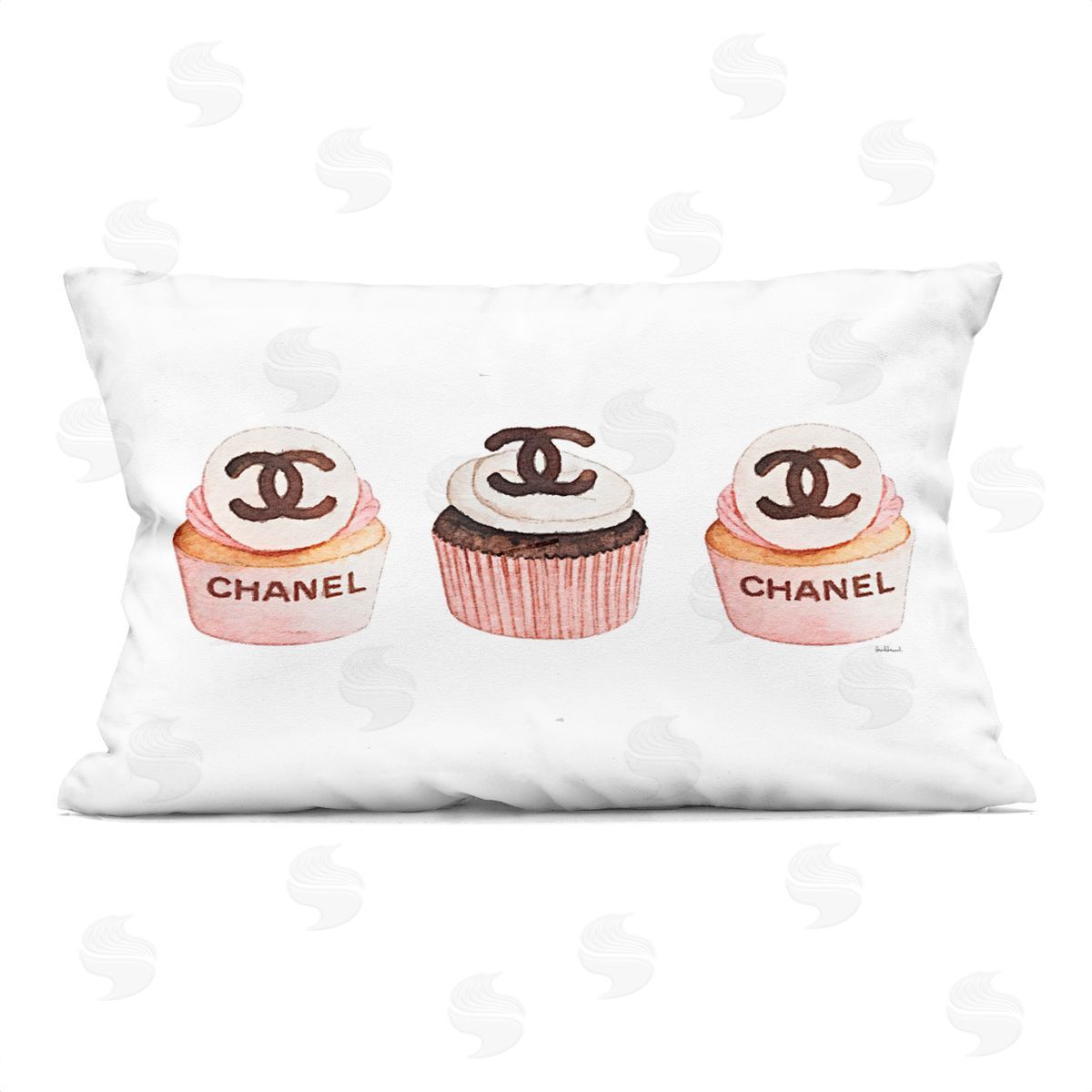 Amanda Greenwood Luxury Fashion Cupcake Trio Plush Polyester Art Print Pillow