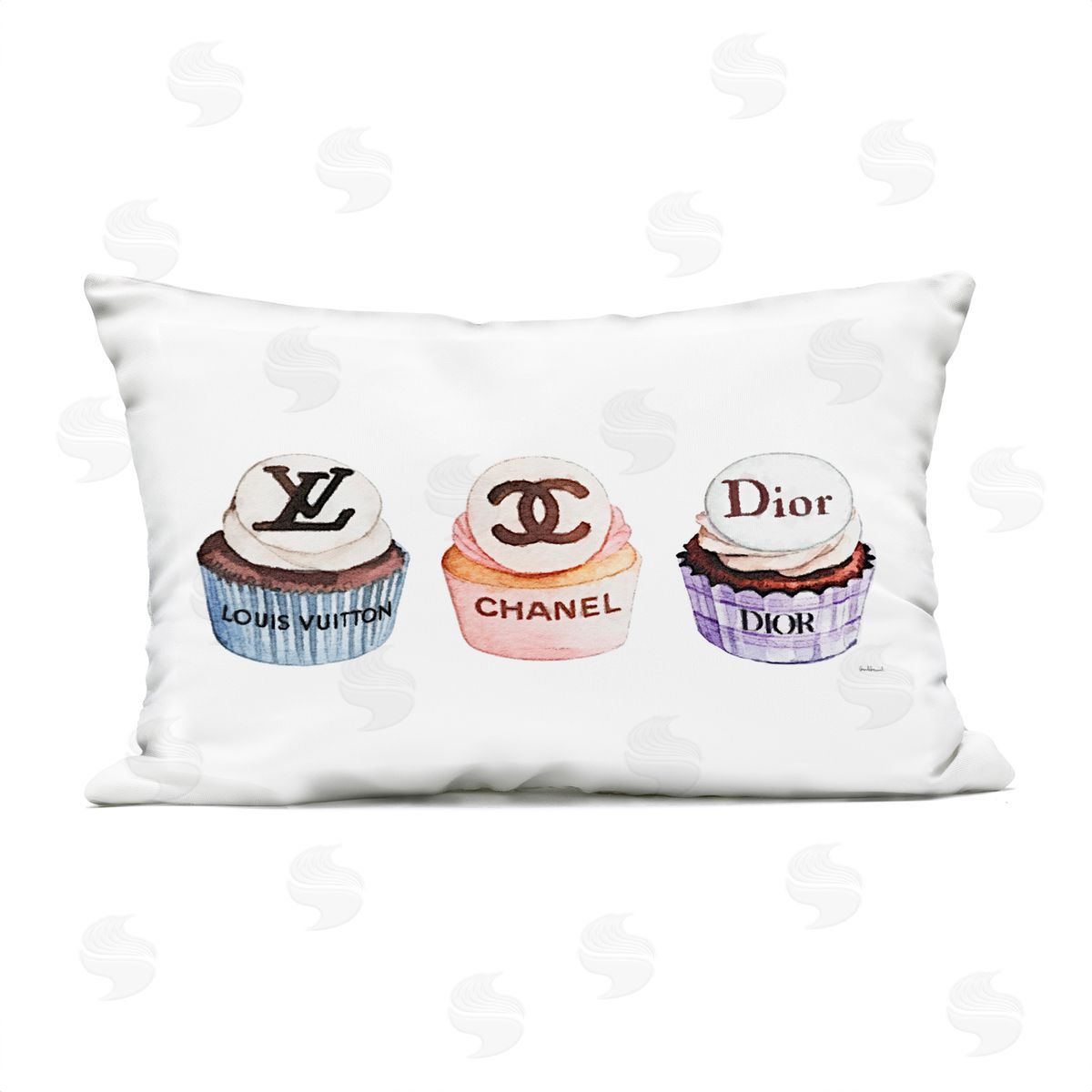 Amanda Greenwood Chic Fashion Cupcake Trio Plush Polyester Art Print Pillow