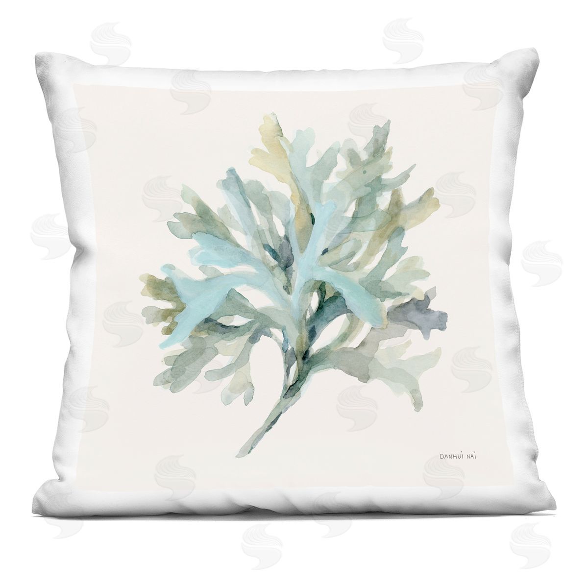 Danhui Nai Coastal Bliss Coral Branch Plush Polyester Art Print Pillow