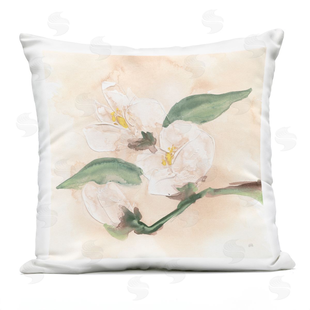 Chris Paschke Dimensional Magnolia Blooms Plush Polyester Art Print Pillow
