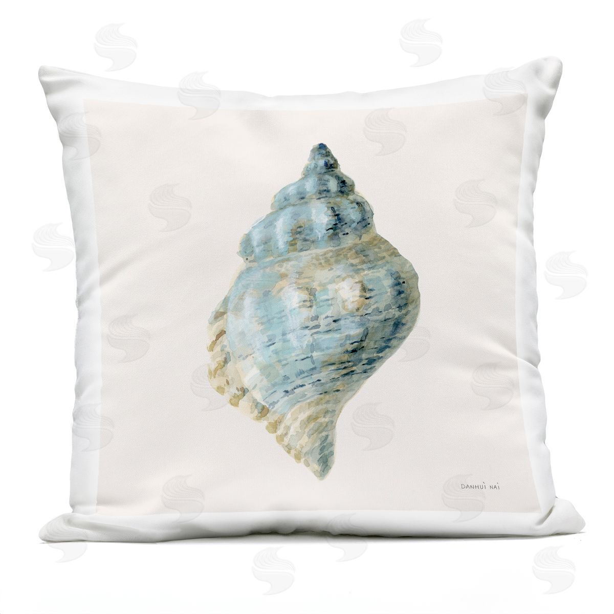 Danhui Nai Coastal Bliss Conch Shell Plush Polyester Art Print Pillow
